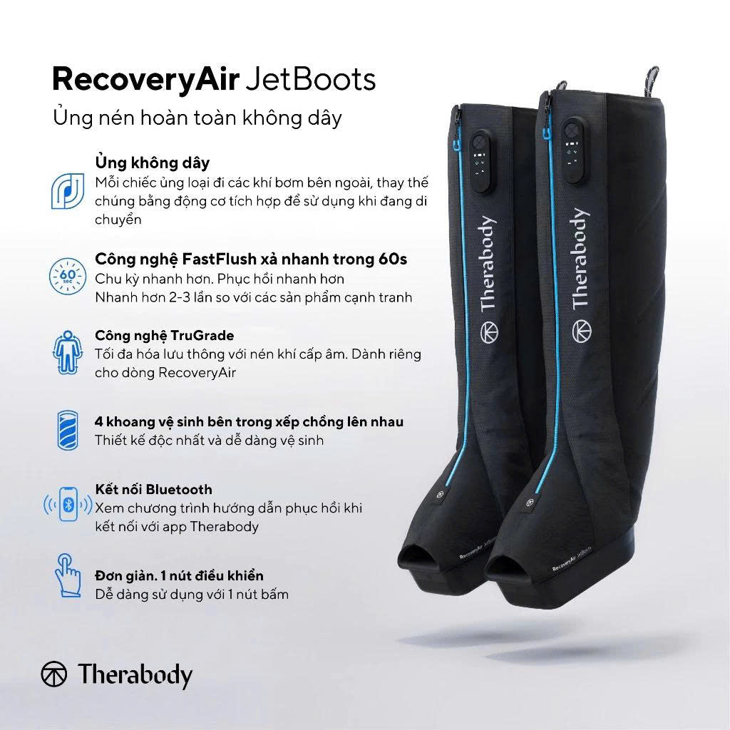 Máy Massage Chân Nén Khí Không Dây RecoveryAir JetBoots