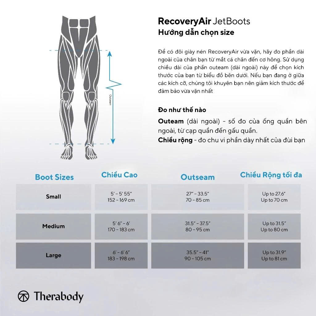 Máy Massage Chân Nén Khí Không Dây RecoveryAir JetBoots