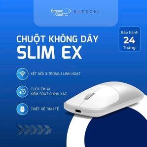 Chuột bluetooth không dây Satechi Slim EX, kết nối 3 thiết bị, 2.4GHz dùng cho macOS, Windows