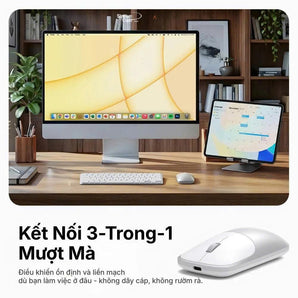 Chuột bluetooth không dây Satechi Slim EX, kết nối 3 thiết bị, 2.4GHz dùng cho macOS, Windows