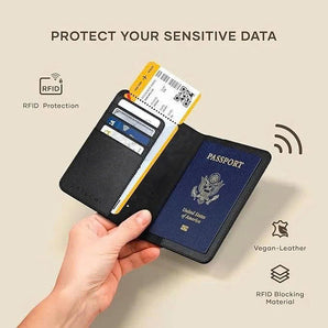 SATECHI Ví đựng hộ chiếu Satechi khi đi du lịch với Find My, 4 ngăn đựng thẻ,sạc không dây