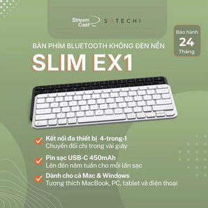 Bàn phím bluetooth không dây Satechi Slim EX1 mỏng gọn, cho Mac/Windows/Android