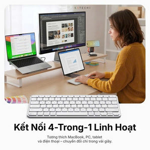 Bàn phím bluetooth không dây Satechi Slim EX1 mỏng gọn, cho Mac/Windows/Android