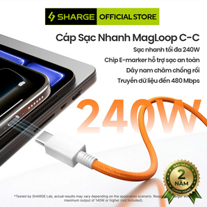 Cáp Sạc Nhanh Nam Châm SHARGE MagLoop C to C Cable 240W