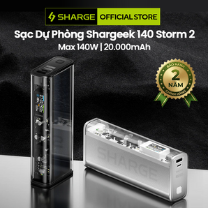 Shargeek 140 – Pin dự phòng SHARGE 20.000mAh 140W, Màn Hình Hiển Thị Thông Minh
