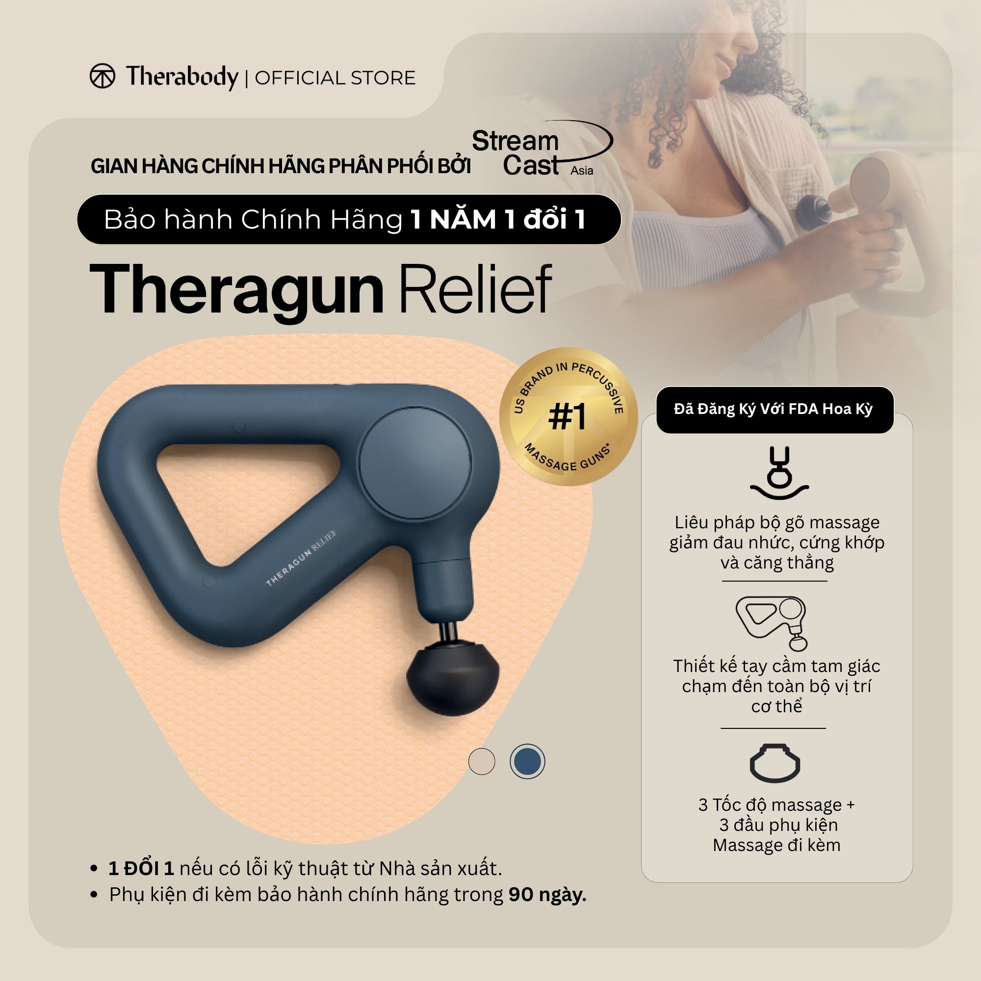 Máy Massage Cổ Vai Gáy Theragun Relief