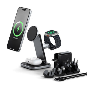 Đế sạc không dây Satechi 2in1/3in1 Qi2 15W có thể gập lại cho iPhone