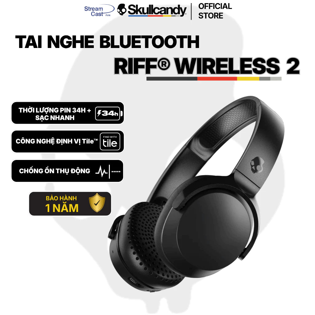 Tai nghe Bluetooth chụp tai SKULLCANDY RIFF WIRELESS 2