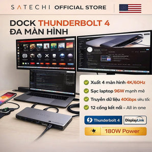 Dock Kiêm Hub Satechi Thunderbolt 4 Với DisplayLink