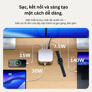 Dock Thunderbolt 5 Satechi CubeDock Tích Hợp Khe Gắn SSD