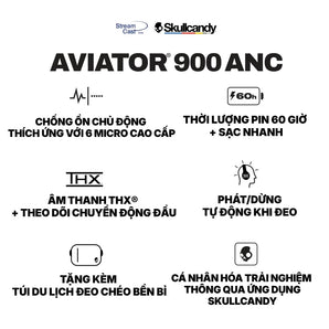 Tai Nghe Chụp Tai Bluetooth SKULLCANDY AVIATOR 900 ANC