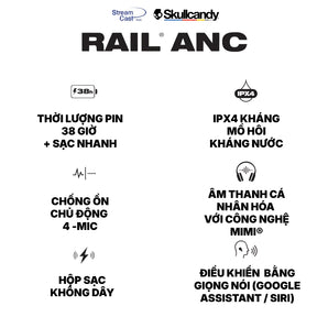 Tai nghe Bluetooth SKULLCANDY RAIL ANC