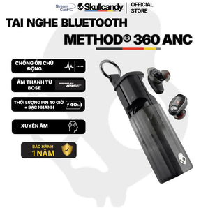 Tai nghe Bluetooth SKULLCANDY METHOD 360 ANC - Bảo Hành 1 NĂM| chống ồn| Pin 40 giờ, Chống ồn chủ động